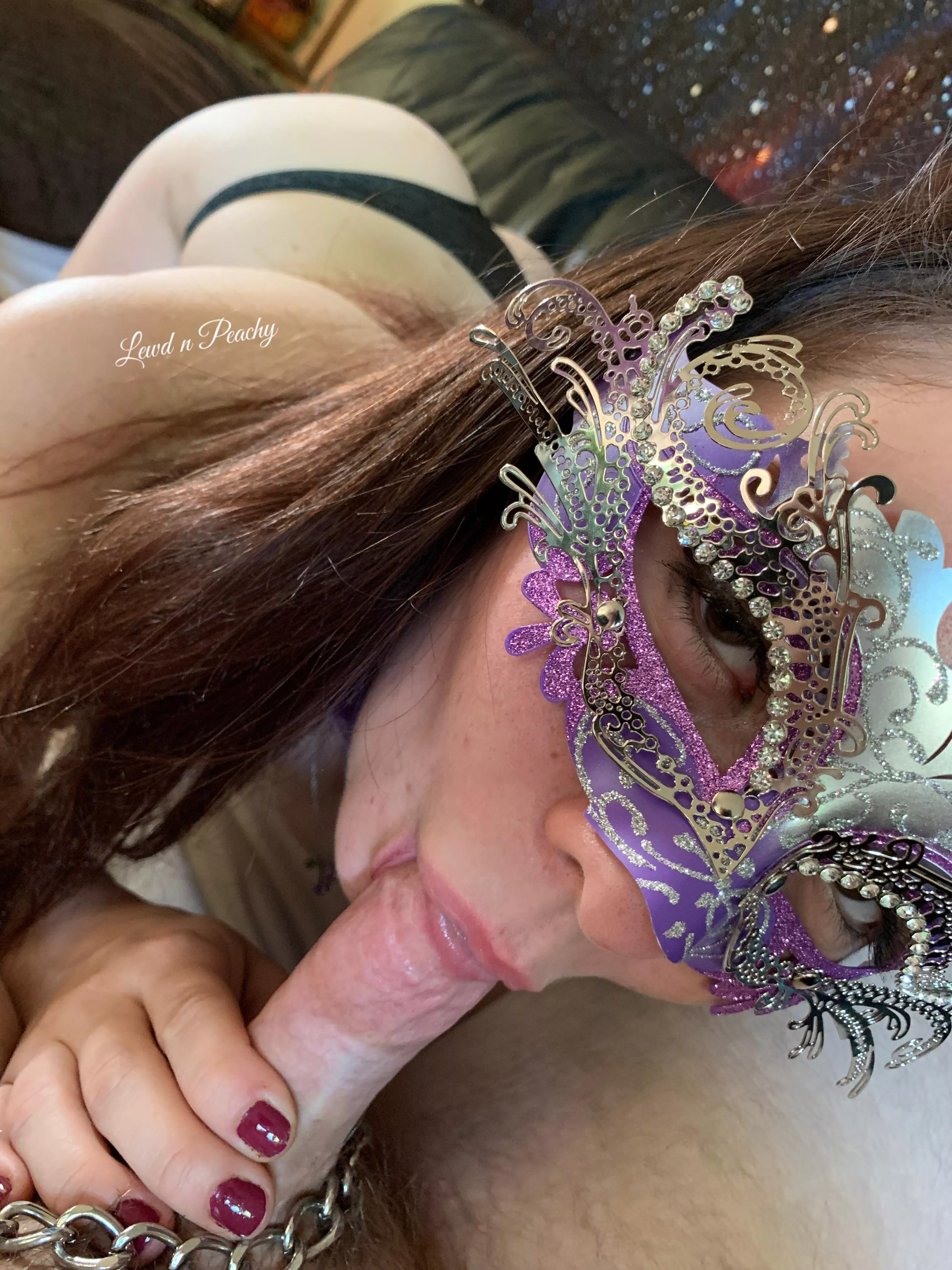 Teasing him with my mouth and my chain posted by LewdnPeachy