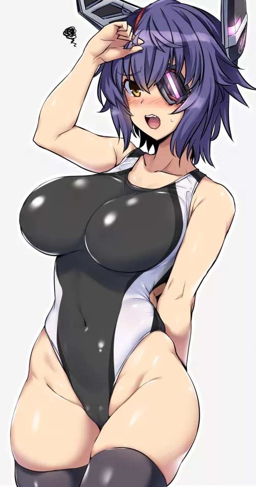 Tenryuu in a competition swimsuit (Yoshi Tama) [KanColle] by llamanatee