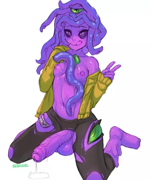 Tentacled monster girl wants to blow your mind by friggityfrang