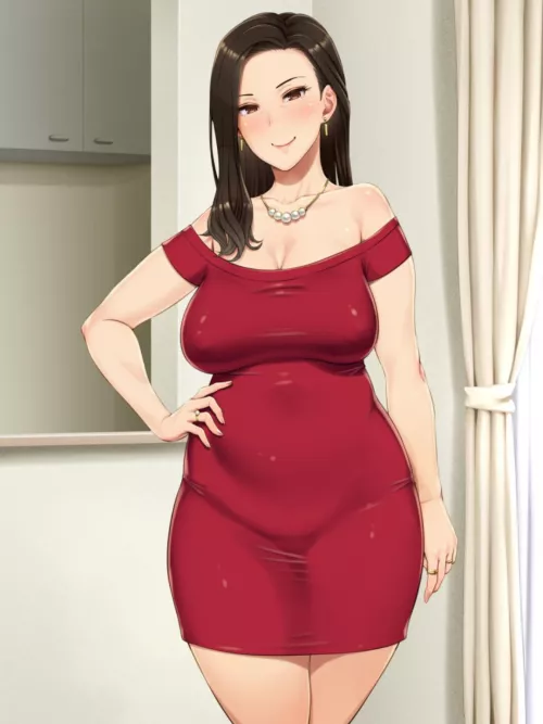 That body type, those curves and the way they fill up that dress, Now this is a MILF by ButMommyPls