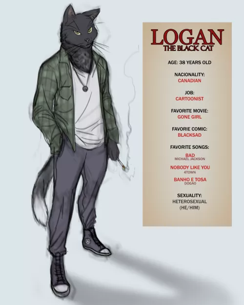 that is a quickly sketch of my fursona, his name is Logan, I hope you like him by ManOfMarcH89