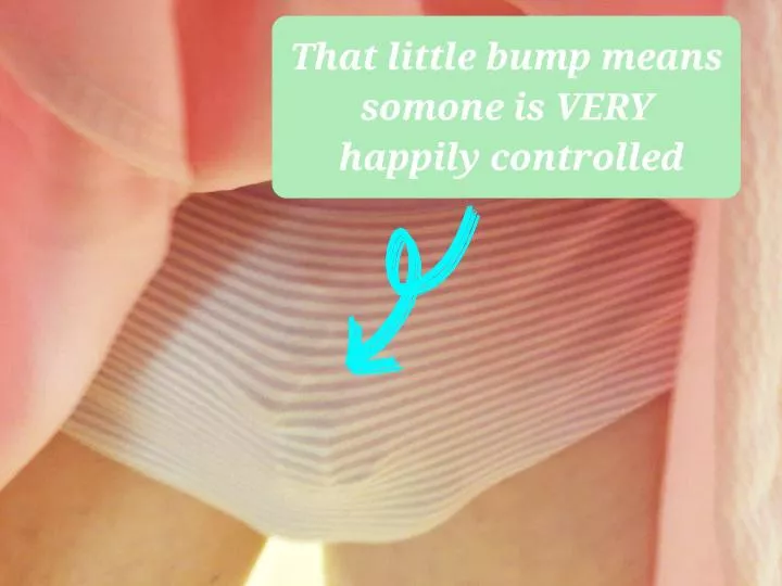 😗That's why we wear skirts!!!👗 To hide the cage bump😆💖 posted by dontlaughimsmol