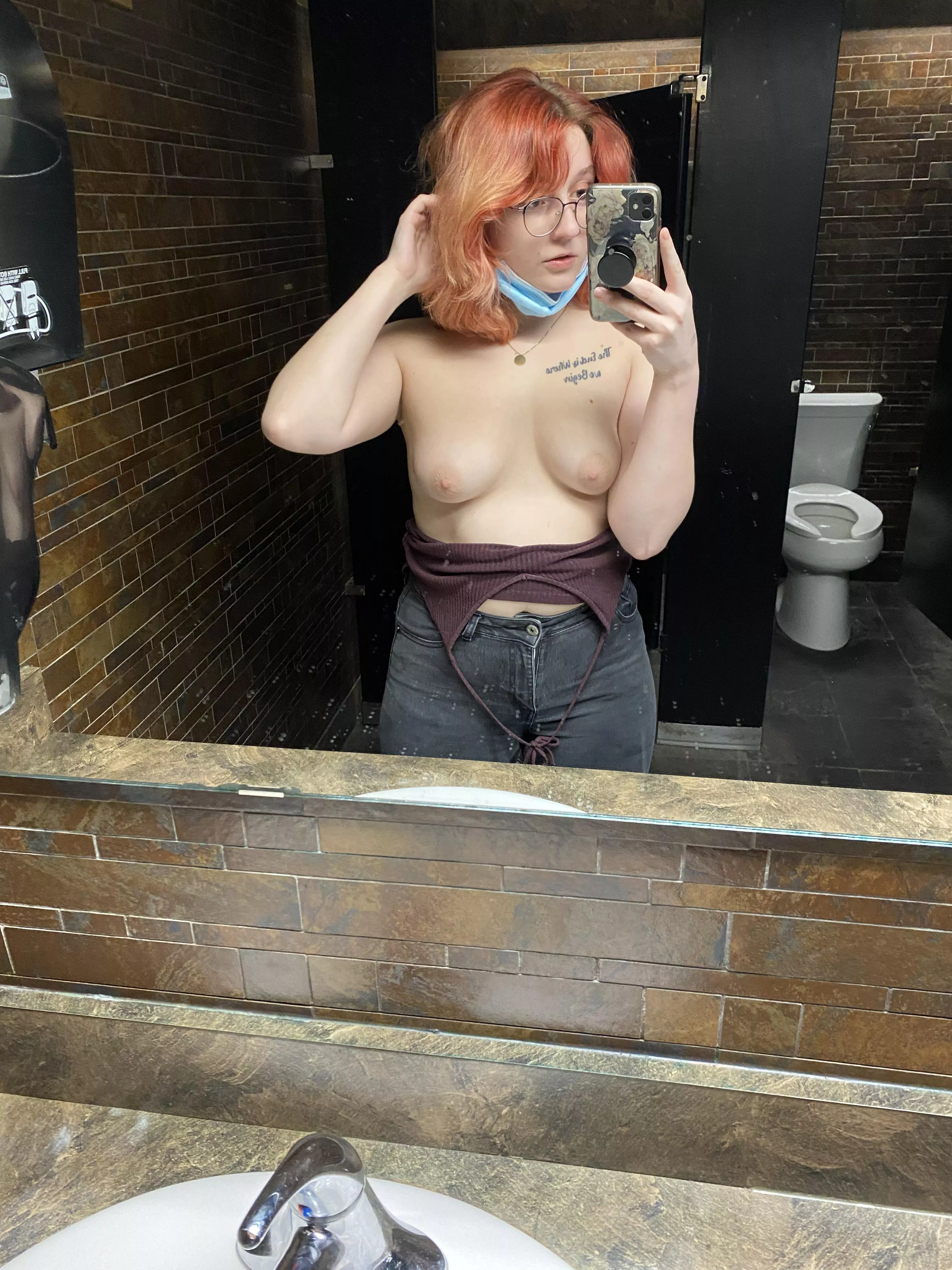 The bathroom was empty so I took a bar selfie ;p posted by SirenRed