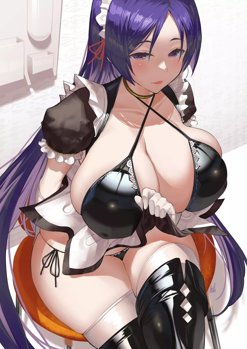 The beautiful Raikou No Minamoto dressed as a maid. ( oudenim ) posted by Hafuronin85