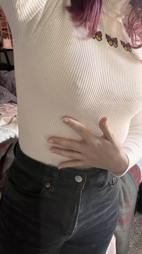 the butterflies on my top add to the braless look 🦋 by heartstamp101