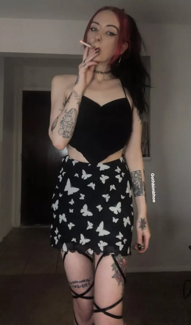 The cigarette really pulls the outfit together 😆❤️ posted by Thotg0th