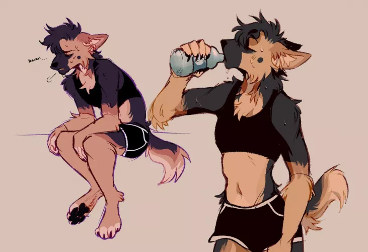 The dawg on his journey to get ripped>:D (art by me) by soureggu