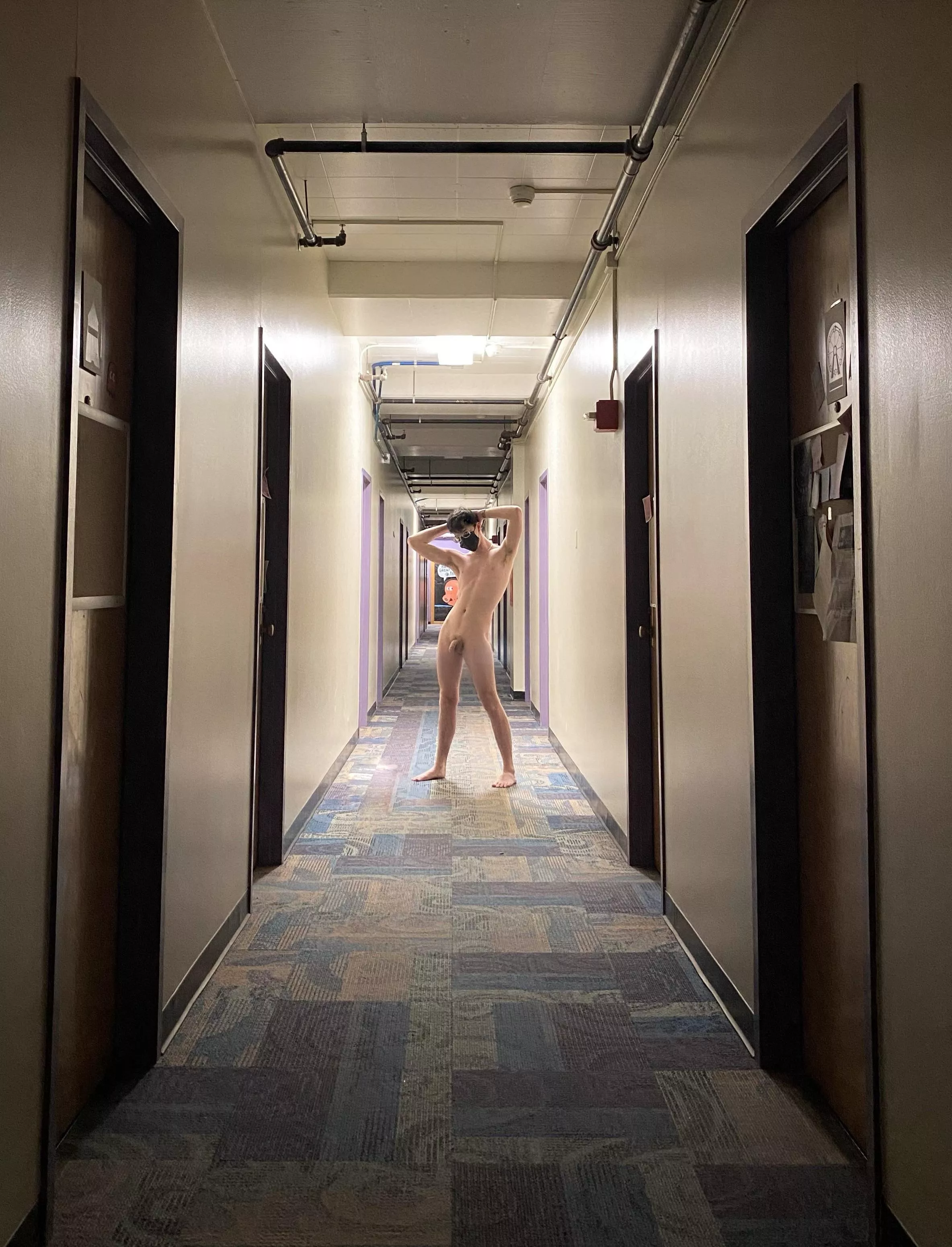 The dorms are more fun if you’re naked! posted by NoodPup
