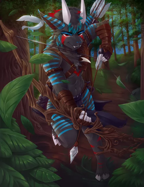 The Hunter of the Forest (Art by me - Sparkittyart) by Sparkittyart