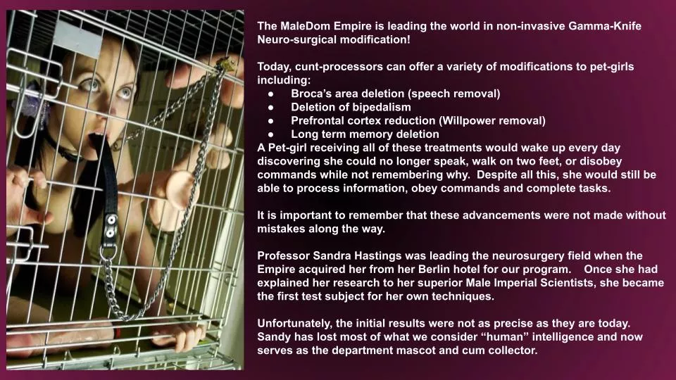 The MaleDom Empire leads the world in Neurosurgical Modification posted by LordOseleon