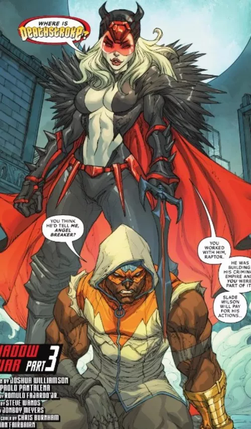 The new Villainess Angel Breaker in [Deathstroke 8] by MarCanary