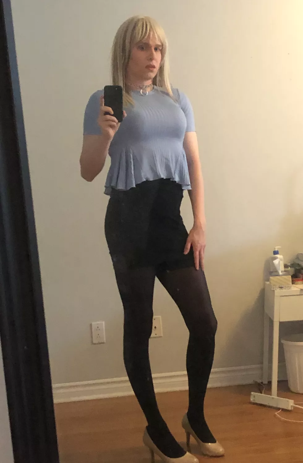 The selfie I send you before Ubering to your home office to play secretary—you're the boss tonight, Daddy! 💁🏼‍♀️ posted by PartTimeBrigitte