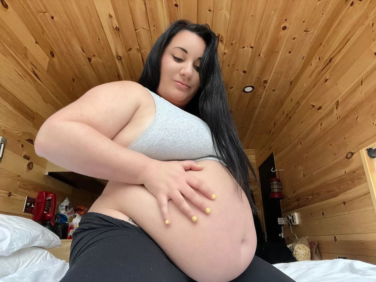 The size of my gut is getting so wild 😍😍😍😍 posted by curvagecaseyBBW