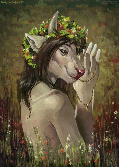 The smell of field herbs. Gouache painting. (art by me) by SatynaPaper