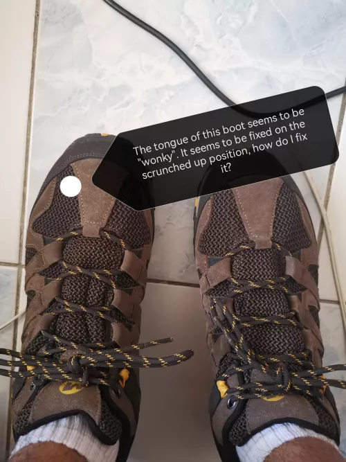 The tongue of my boot bunches up (see image) by mahlahmeg