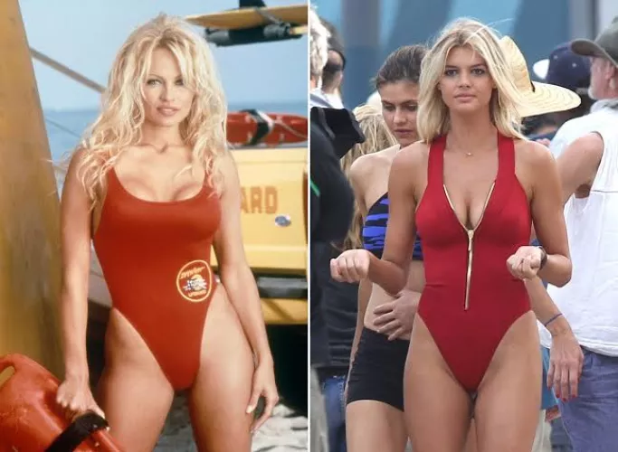 The two CJs from the old and new 'Baywatch' movies featuring Pamela Anderson on the left and Kelly Rohrbach on the right. Who are you taking at their prime? by spammyalt