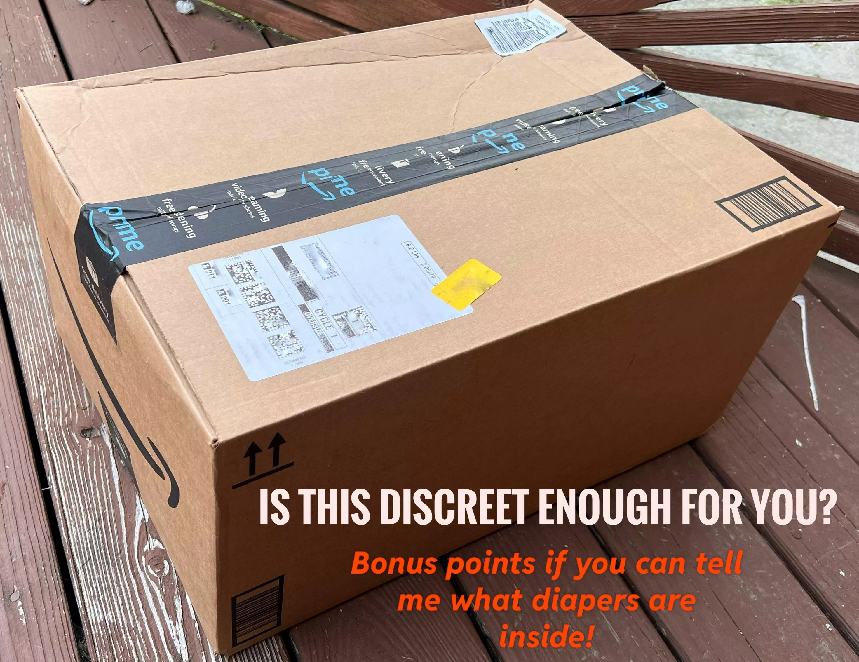 There are lots of threads asking if Amazon ships diapers discretely. This is the answer! posted by Turbofan