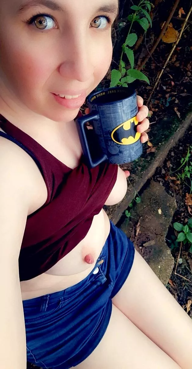 There's something so serene about enjoying coffee outside 😊 posted by Aussiemilf2046