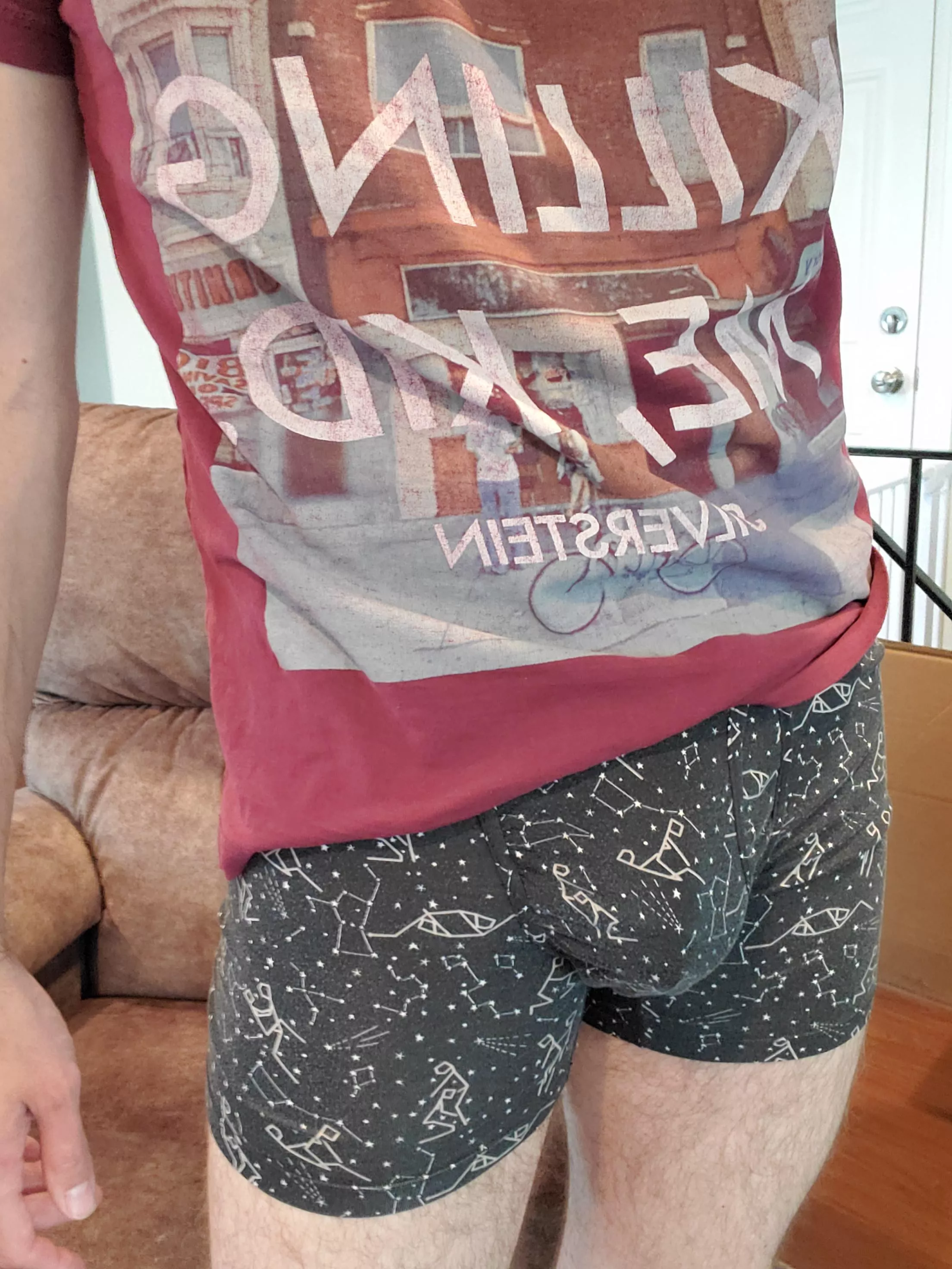 These connect the dots undies are one of my favorite pair. Gotta love working from home. posted by College_Professional