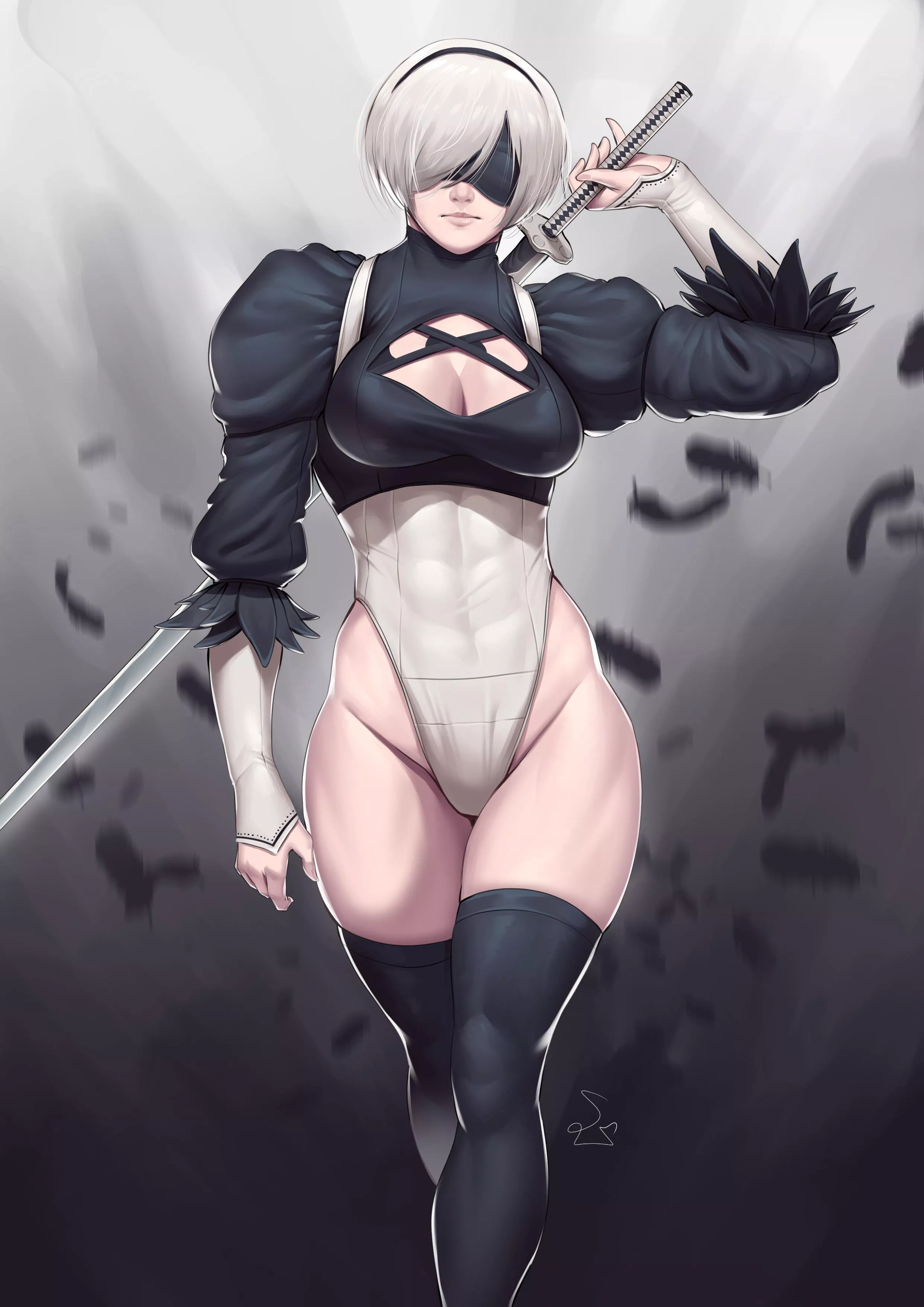 Thicc 2B(@SpeedLOOver)[NieR:Automata] posted by TheTMoneyMan