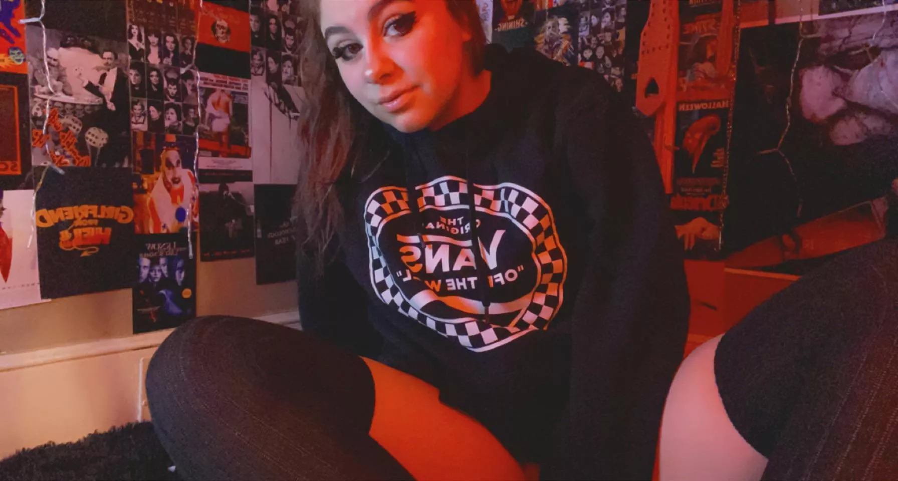 Thigh highs and a hoodie with no panties posted by Oghitgirl