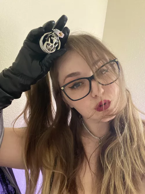 Think you can fit in my custom red chili chastity cage? 😉 I can make it fit.. by sadistprincessk