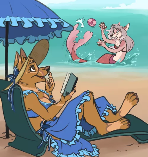 Thinking about summer... (Characters mine | Art by Elke) by SaucyBruhh