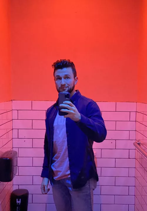 This bathroom's lighting is always fun by JackedPuppy