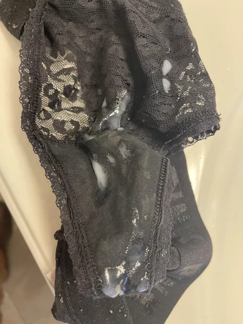 This is a first for me. One of my customers sent me a pic to show me how much he enjoyed my panties. by FloridaNJGirl