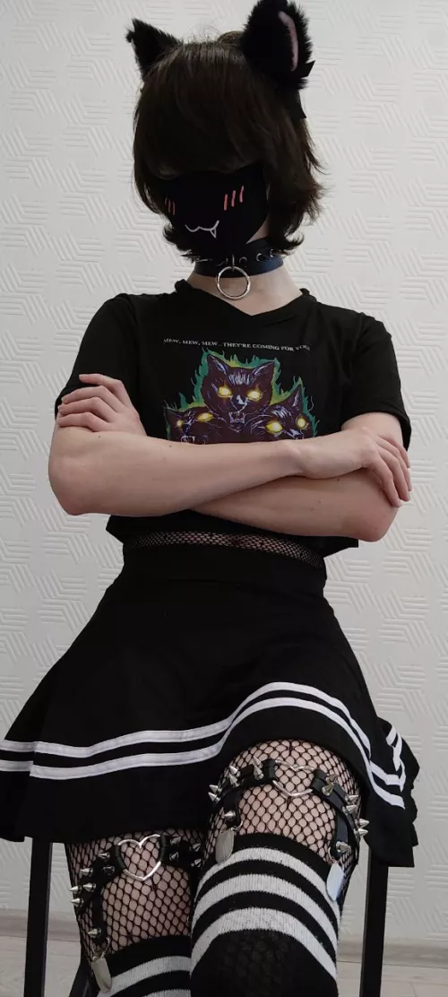 This is a goth catboy checkpoint. Present all your headpats and snuggles for inspection by Psychological_Pop827