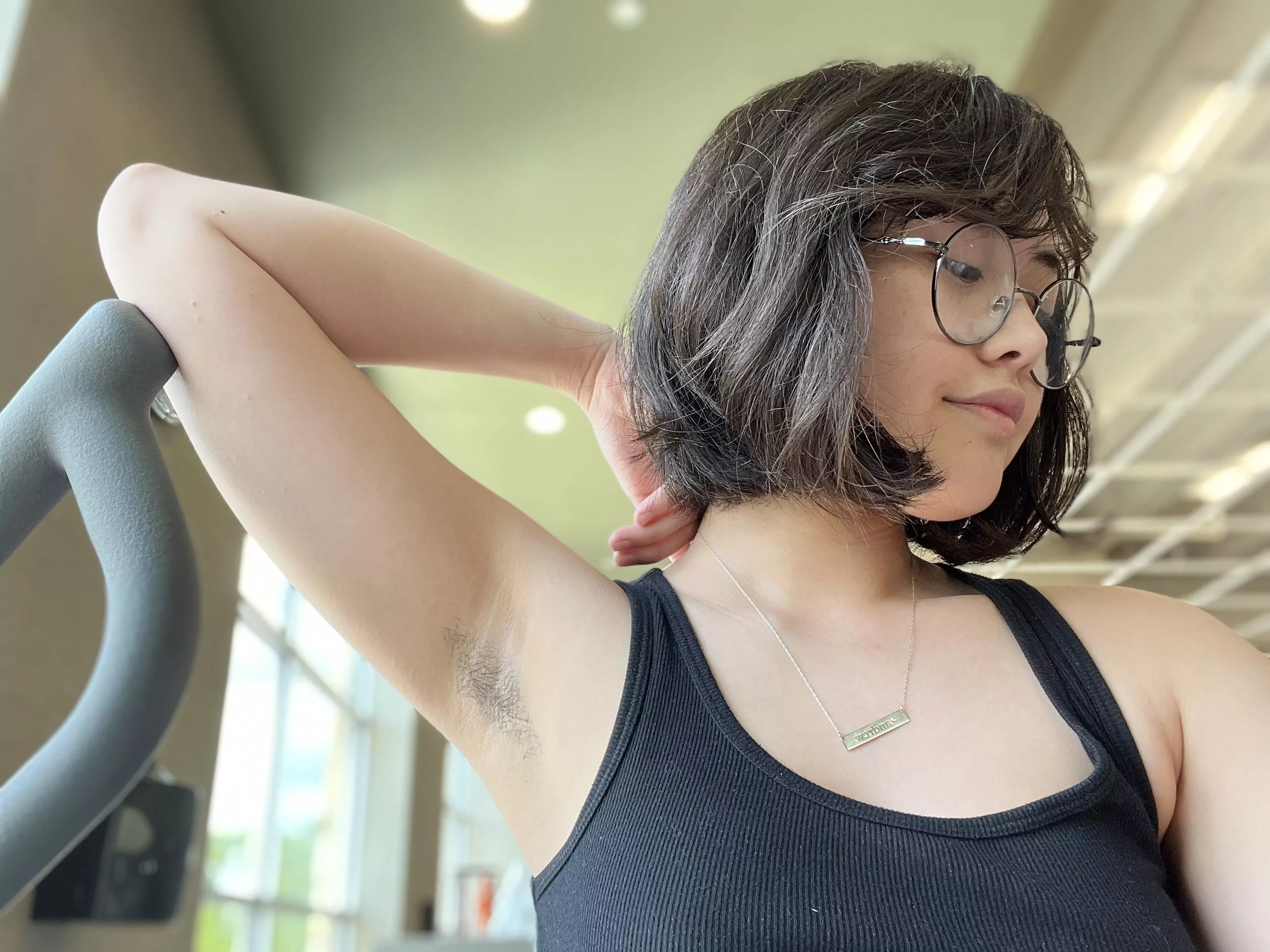 this is my current fav pic of me 🥰 please know my armpits were SOO stinky from my workout hehe posted by ErikaBulbasaur