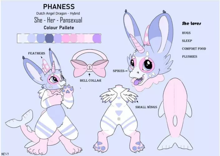 This is my first ever ref-sheet I drew for my first actual OC by Nesieo