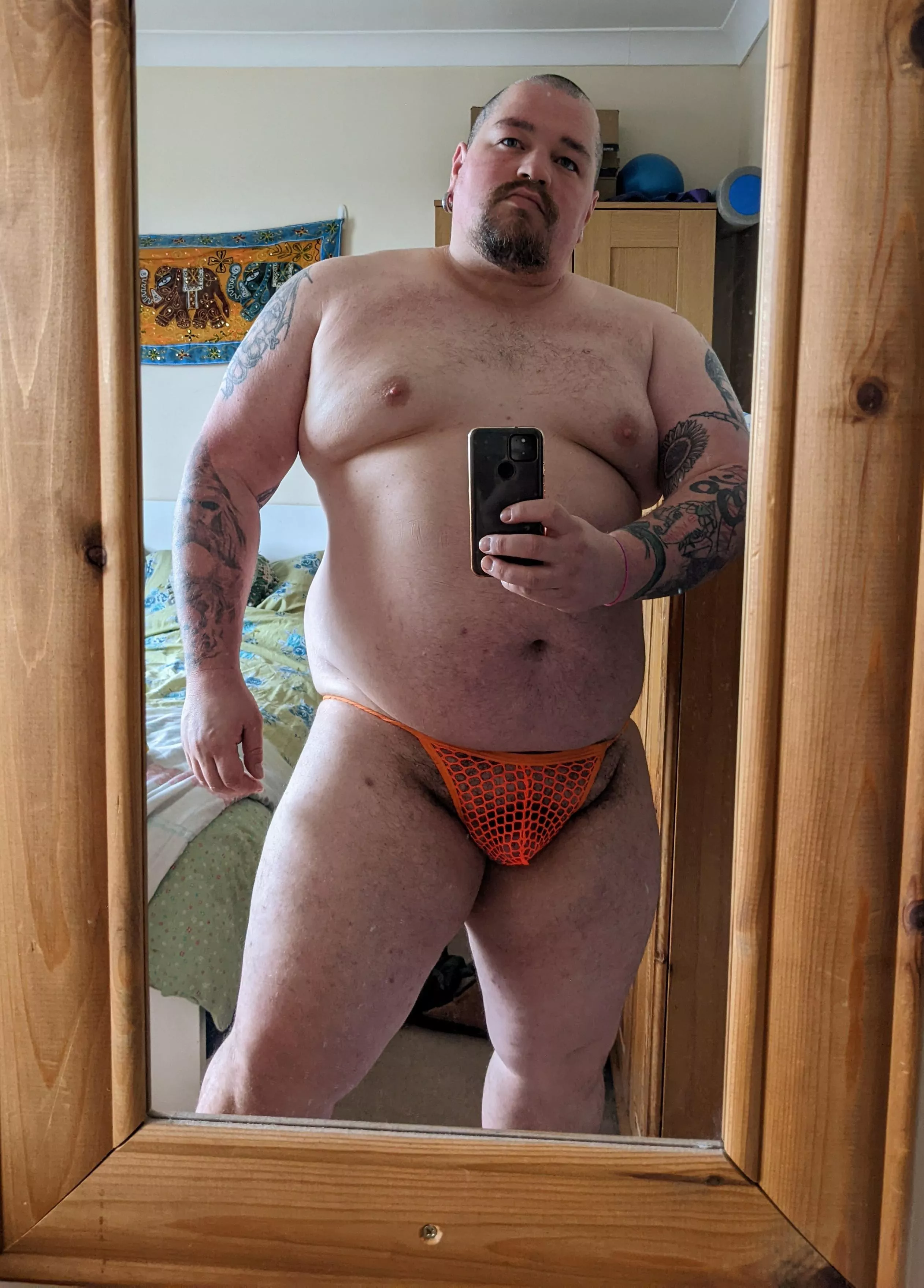 This net thong makes me so horny! posted by BearyBudai