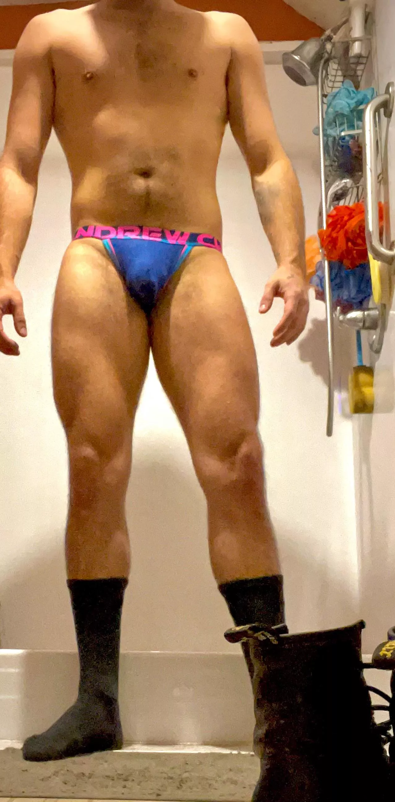 Those legs! That body! I am one lucky Daddy, that’s for damn sure! I can’t wait to rip that jock off him tonight and swallow every bit of it! posted by JockWithDaddy