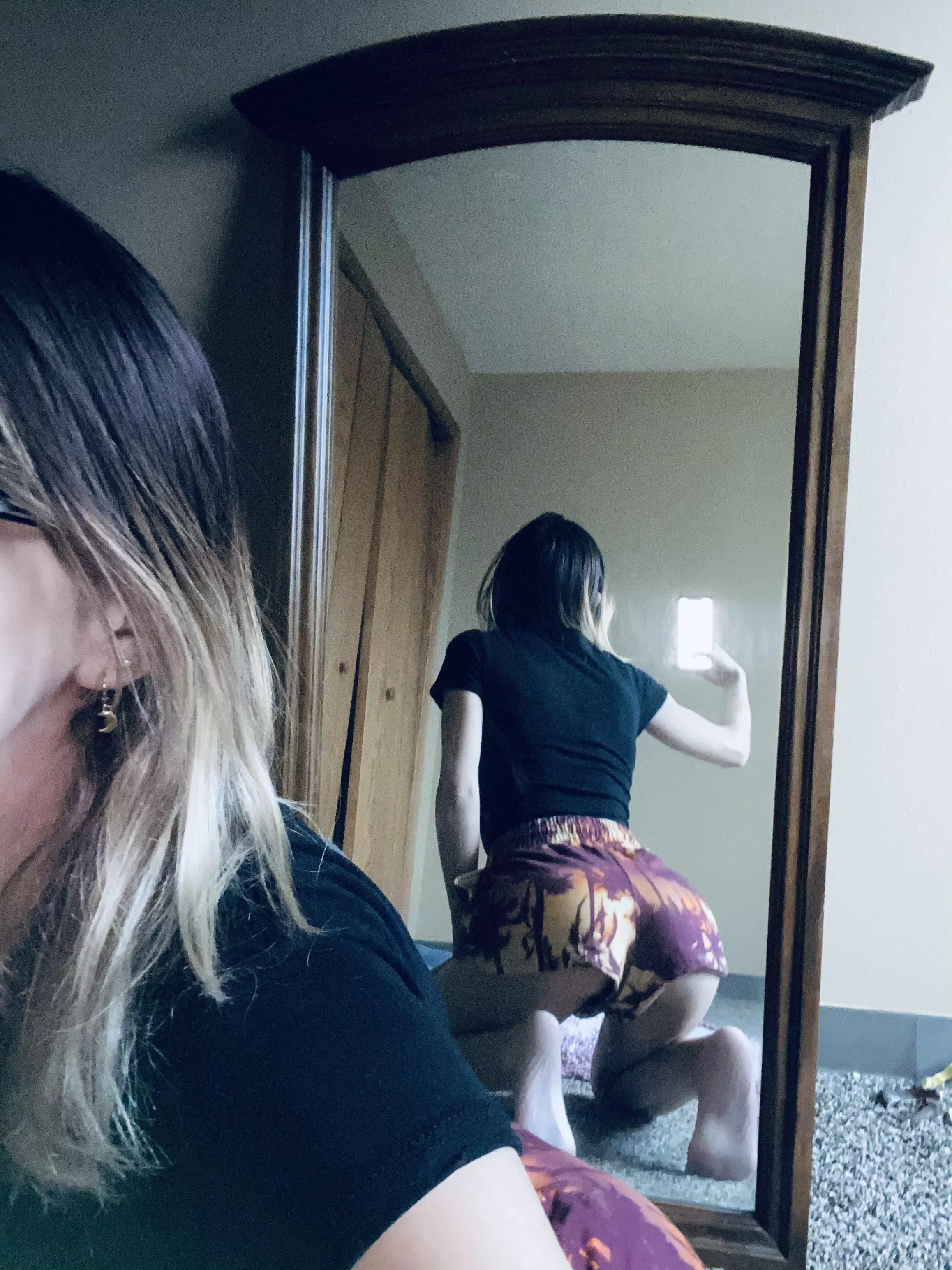 thought these shorts were tye dye when I bought them 🤣 posted by nancyshalfandhalf