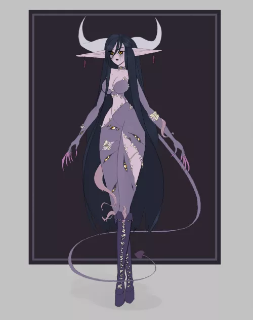 tiefling wearing mimics by me (twitter @Skrt004) by Skrt004