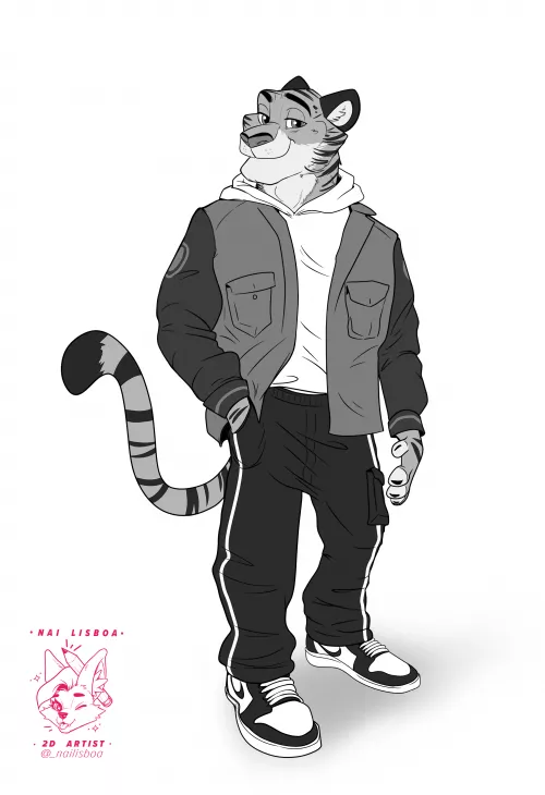 Tiger I drew today 💖 | art by @_nailisboa on twitter by nailisboa