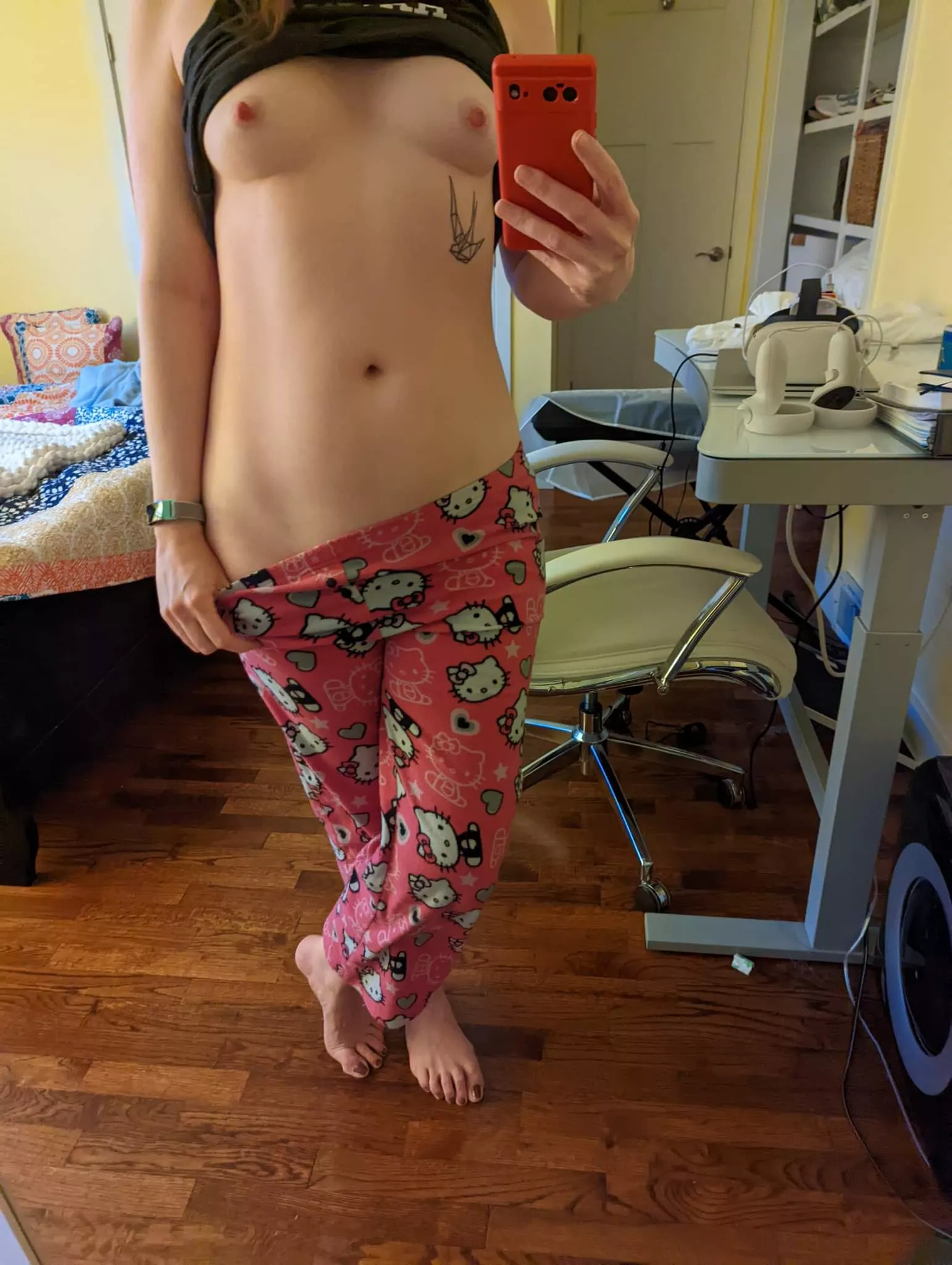 Tiny Tits and Hello Kitty PJs this morning posted by TOYST_OF
