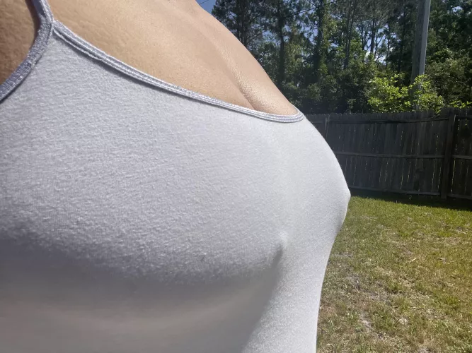 Titty Tuesday. Suns out time for topless tanning. Think my neighbors would mind? 😉 by beautifulbrowngirl19