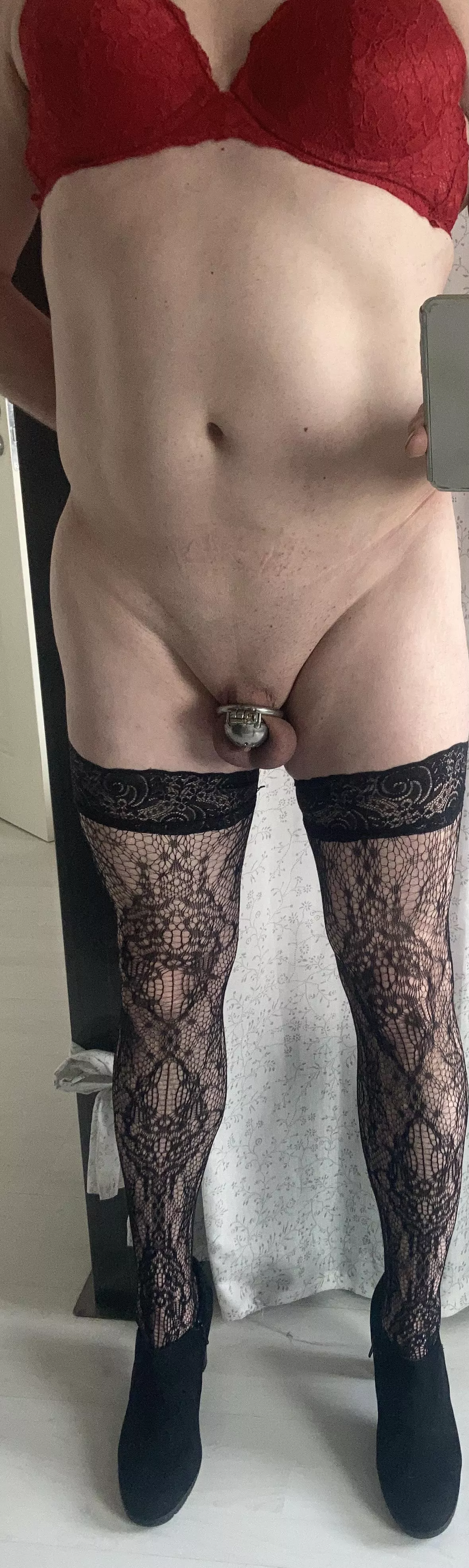 Today I got my new chastity, the old one was to big. This one fits my clit perfectly posted by Pigmaster-21