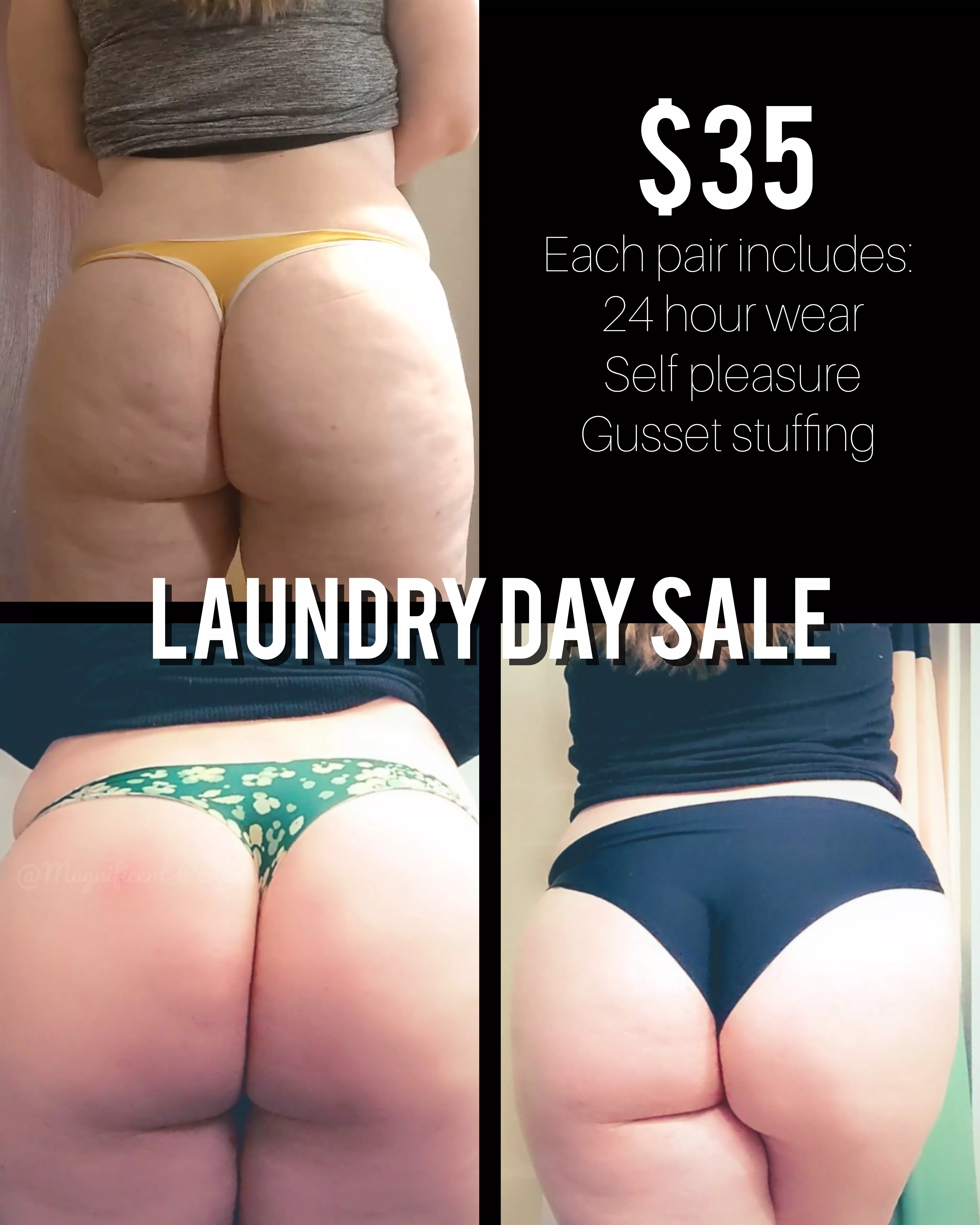 ‼️TODAY ONLY‼️ Get a pair before they hit the washer! [Selling] DM or KIK M3GNIFIC3NT posted by Magnificent_Panties