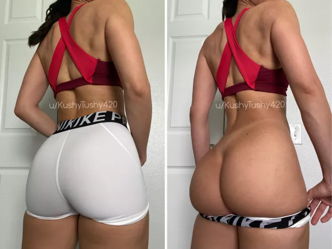 Today was back day, but the 🍑 is still looking plump. 👀 [f] by KushyTushy420