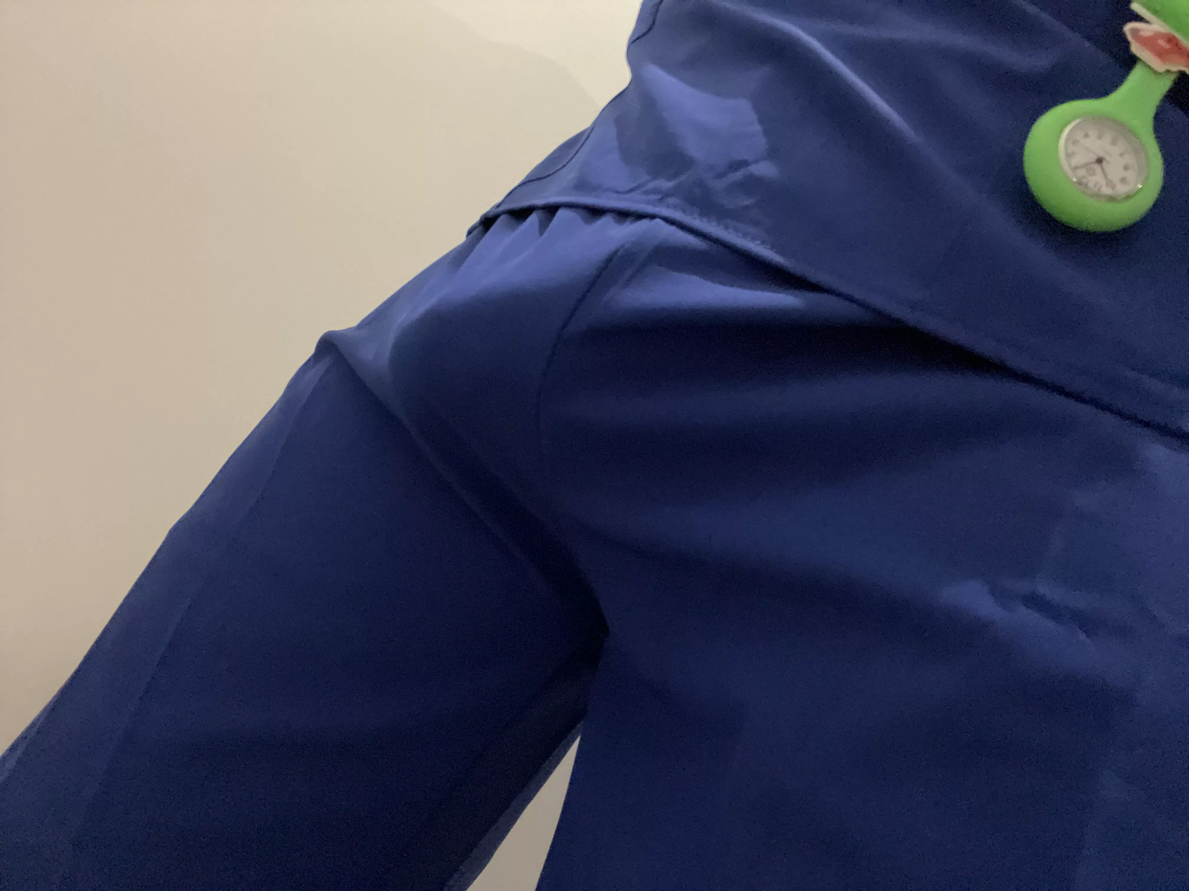 Today’s outfit is…. Blue scrubs haha posted by scottyinlycra
