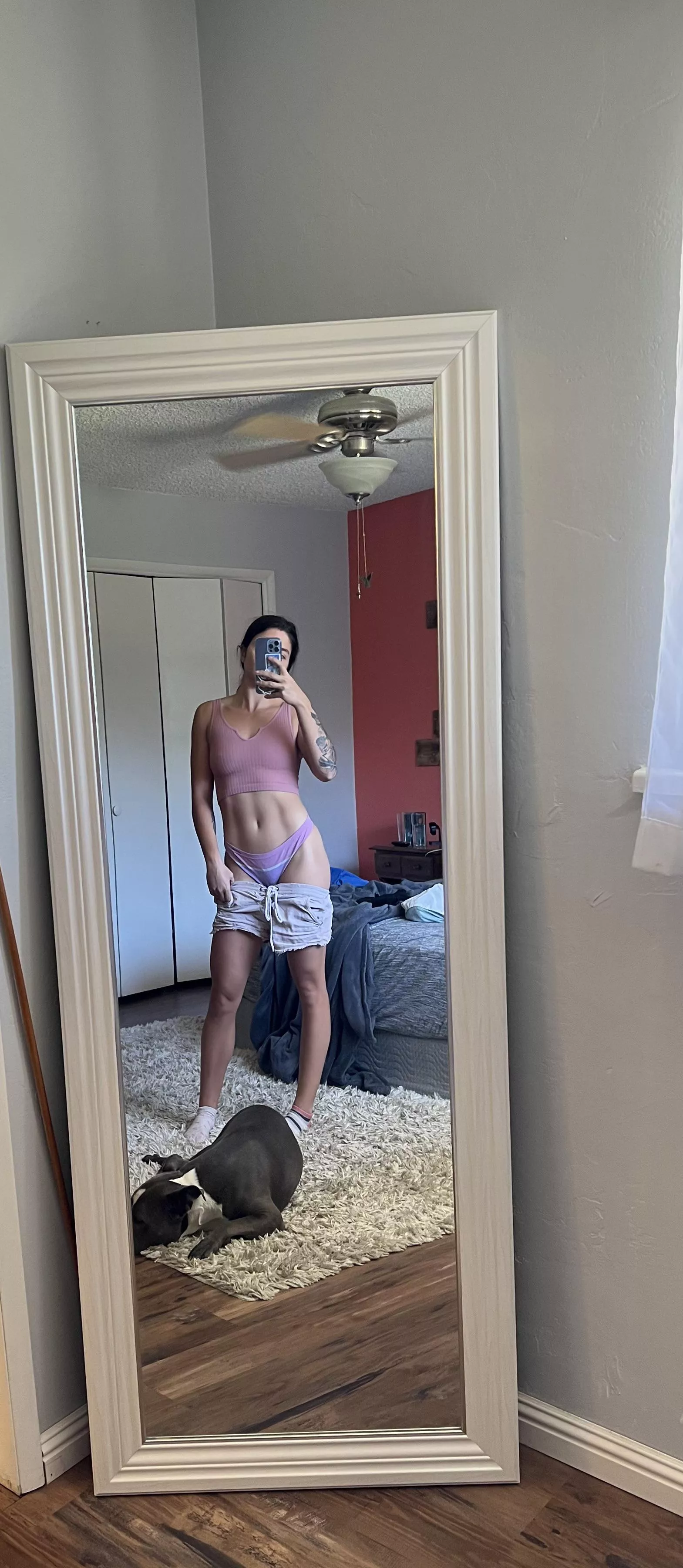 Too hot today, guess I’ll have to workout naked 🤷🏻‍♀️ posted by mia_mae