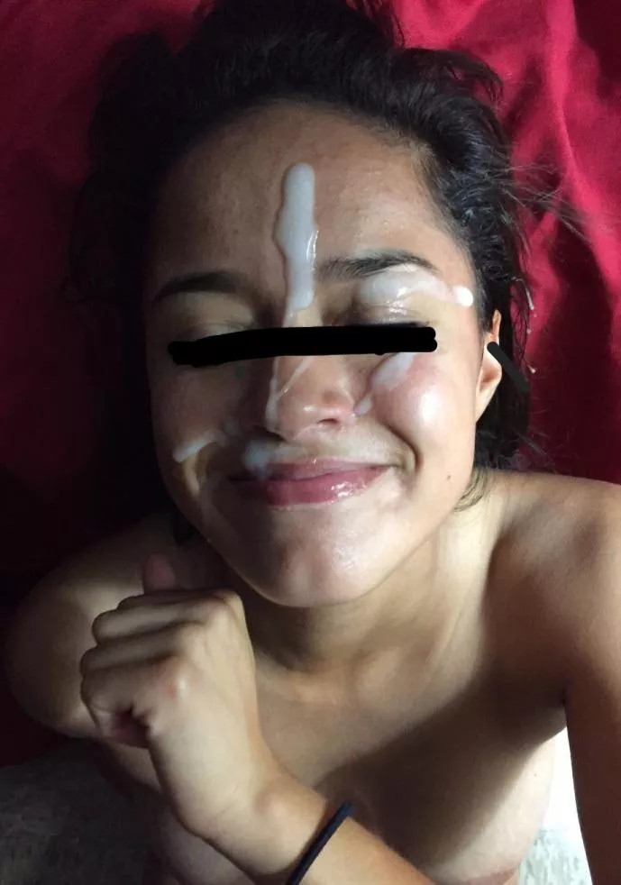 Took it like a champ right between the eyes. Even kept her smile. posted by Upstairs_Wolverine20