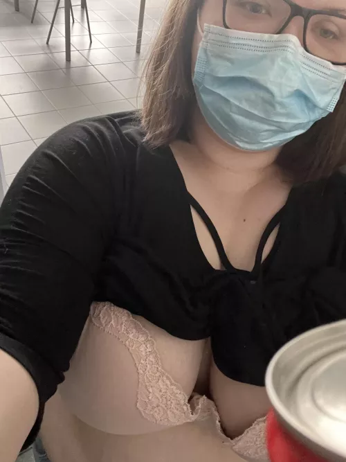 Took out my tits at work in the break room by Rainfox95