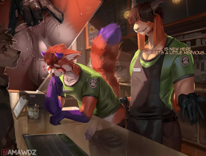 Training the newbie (Amaso) by TangentYoshi