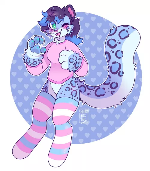 trans pride snep! <commission for celeste, art by me @spookyfoxinc on twitter> by spookyfoxinc