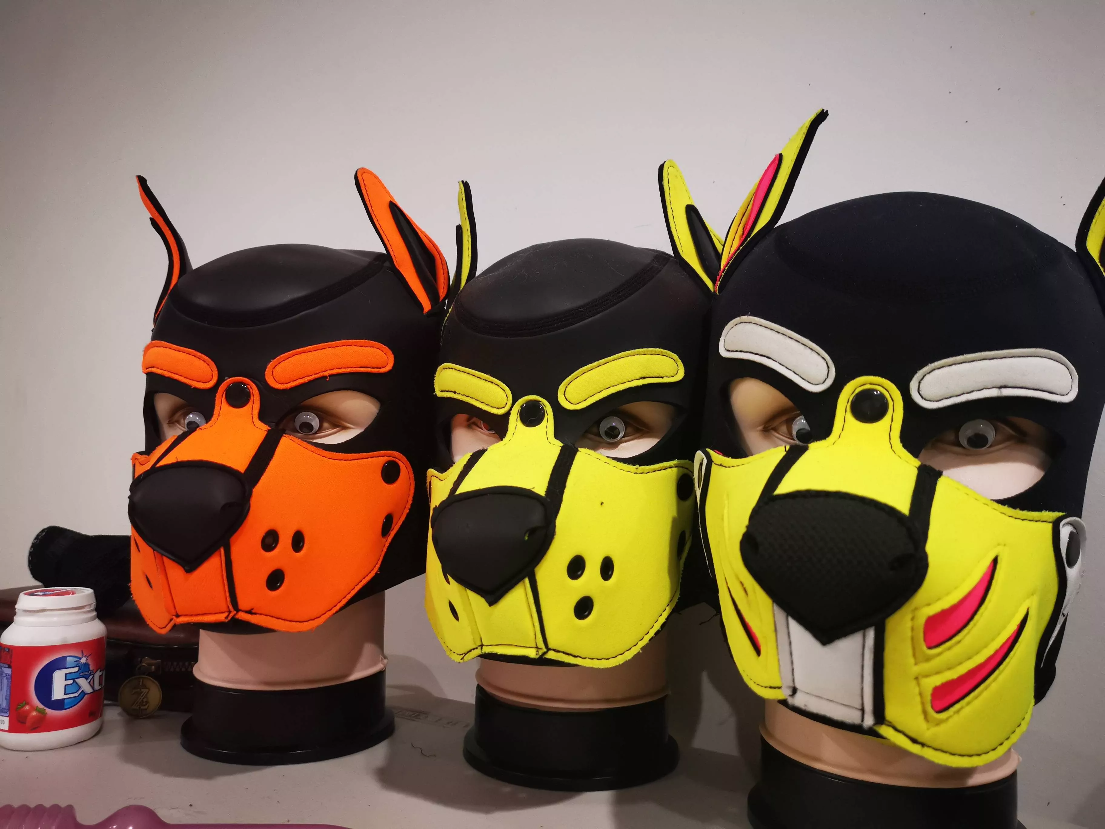 Tried to make our puphoods look less creepy but i dont think it worked! posted by YeenPup_Ares