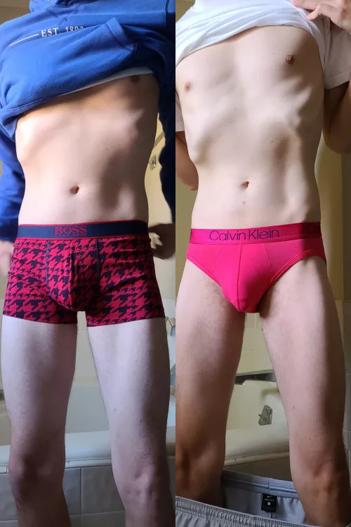 Trunks vs briefs by Katchiicy